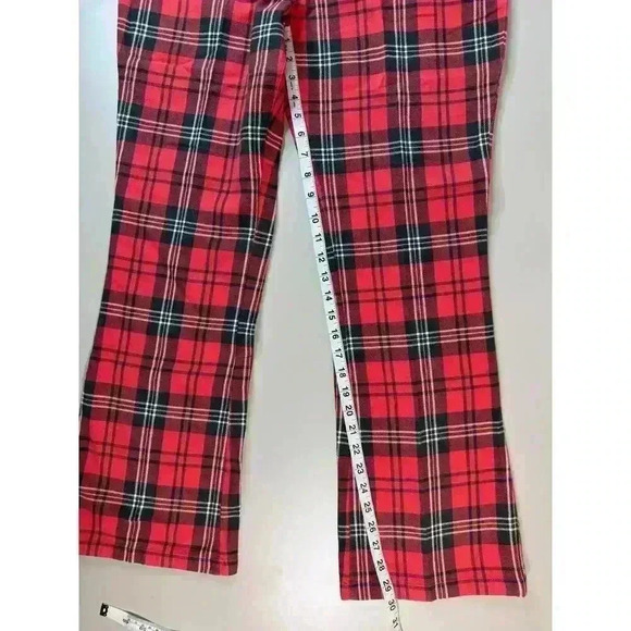 RVCA x Stella Maxwell NWT Women’s Ramone Pants Size 29 Red Plaid Punk Grunge Emo - Picture 14 of 16